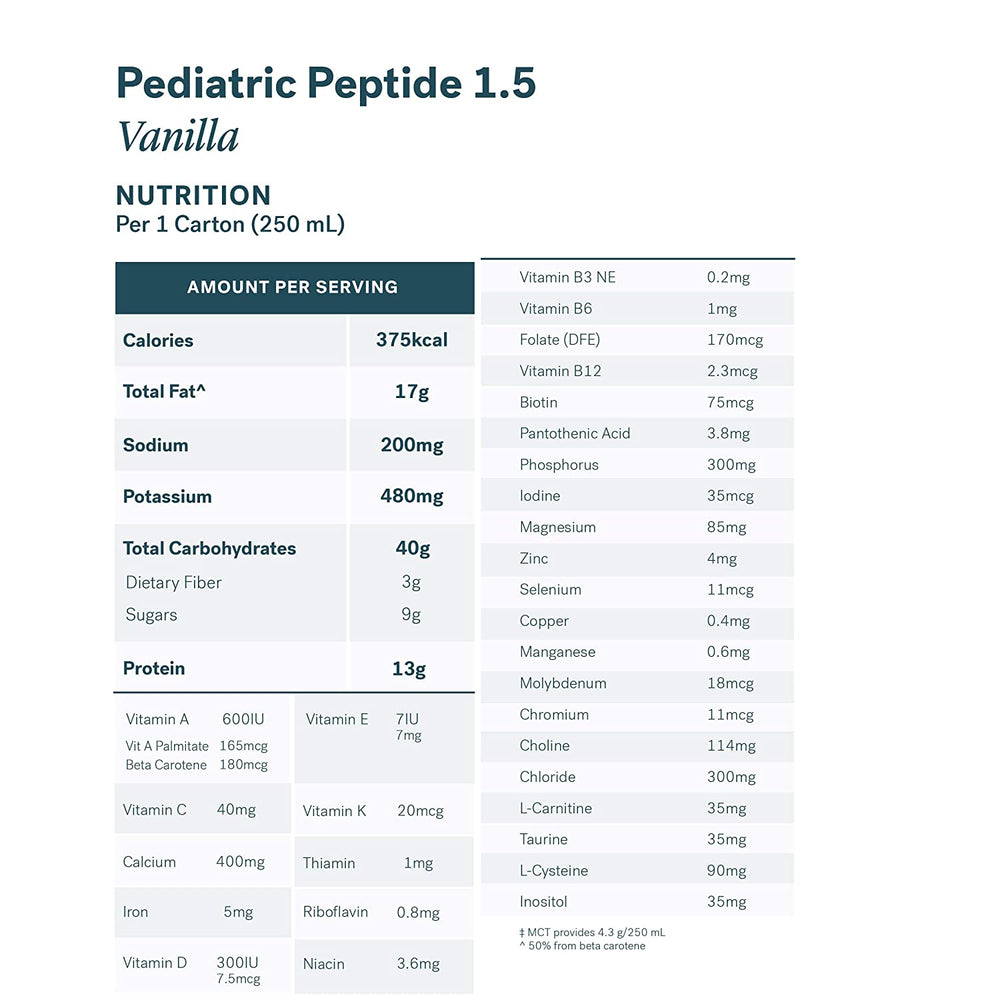 Kate Farms Pediatric Peptide 1.5, Vanilla, Case of 12